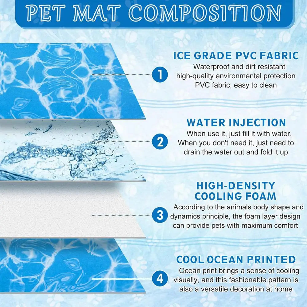 Cooling Dog Bed Pet Blanket Mat Pad Breathable Pad Blanket Puppy Kitten Summer Cool Playing Mat For Small Medium Pets Cats