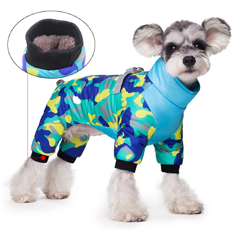Camouflage Dog Jumpsuit Overalls for Small Medium Dogs Winter Padded Pet Rompers Waterproof Chihuahua Poodle mascotas Clothes