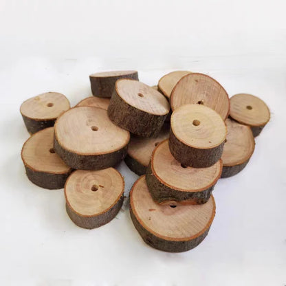 5/10Pcs DIY Natural Wood Slices Round Wooden Circles for Hamster Rabbit Teeth Grinding Toys for Chinchilla Pet Toys accessories