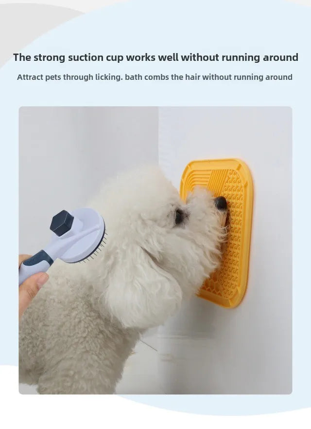 Pet Suction Cup Lick Pad Pet Lunch Mat Slow Food Pad for Cats and Dogs Powerful Suction Cup Easy To Wash Silicone Material