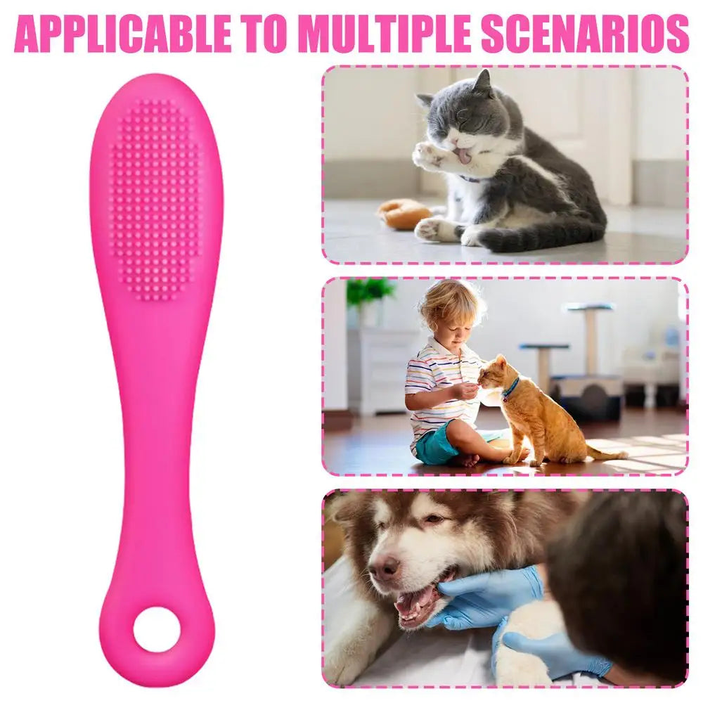 Cat Chin Brush Soft Chin Scrubber Soft Silicone Grooming Chin Scrubber Non-Slip Multifunctional Finger Pet Supplies