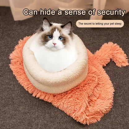 Cozy Plush Cat Bed Winter Warm Sleeping Bag for Cats Small Dogs Soft and Comfortable Kitten Tunnel Nest with Cat Accessorie Z4X0