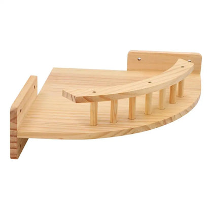 Wall Mounted Cat Shelves Wood Cat Lookout Climbing Shelf Kitten Wall Climbing Tree Furniture Four Step Stair Indoor Cat Hammock