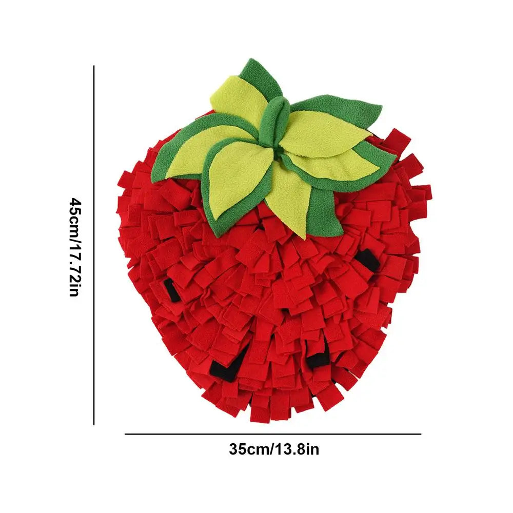 Pet Sniffing Mat Interactive Pet Slow Feeder Mat Pet Forage Mat Slow Feed Mat With Strawberry Shape For Dog Puppy Cat Rabbit