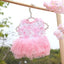 2023Summer Hotsell Sweet Princess Dog Dress Puppy Skirt Cat Clothes Peach Flower Mesh Pet Clothes Chihuahua York Wedding Dresses