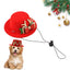 Red Pet Hats For Christmas Dog Hats Bow Tie Christmas Deer Pattern Pet Hats Soft Cute Christmas Ornaments Adjustable Pet Costume