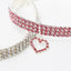 New Cat Dog Collar Three Row Elastic Rhinestone Pet Collars Love Decoration Necklace Puppy Kitten Ornament Pets Supplies