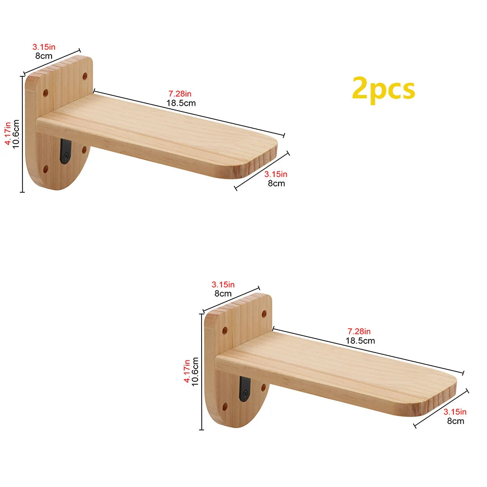 Cat Tree Wall Mounted Cat Climbing Wooden Shelves Cat Hammock and Scratching Post Cat Wall Indoor Furniture for Perch and Rest