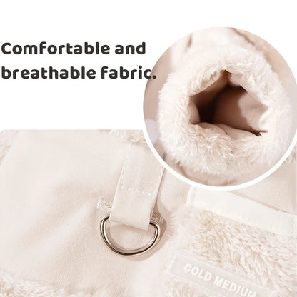 Winter Dog Jacket Fleece Pet Coat Double Sided Wear Dog Warm Clothes Thickened Cat Clothing Chihuahua Bichon Costume with D-Ring