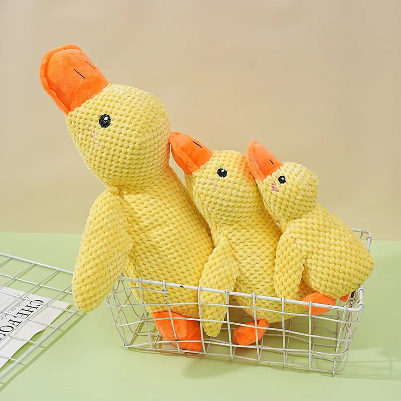 Dog toy plush companion sleeping duck bite resistant grinding sound making toy small and medium-sized dog pet relaxation tool