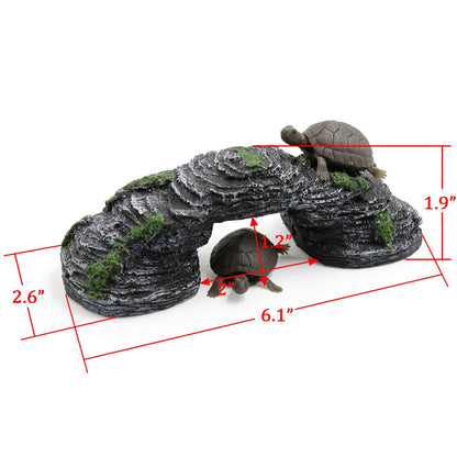 UXCELL Reptile Float Island Turtle Basking Platform Simulated Lawn Aquarium Turtle Ladder Climbing Fish Tank Habitat Accessories