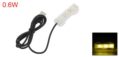 UXCELL Mini Aquarium Lamp USB Aquarium Lightings LED Desktop 3 Lamp Beads Fish Tank Light White/Blue/Red/Green/Yellow Light