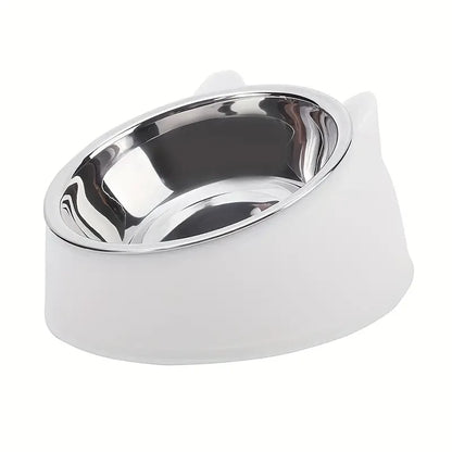 100ML Cat Dog Bowl 15 Degrees Raised Non Slip Puppy Base Food Drinking Water Feeder Tilt Safeguard Neck Pet Accessories