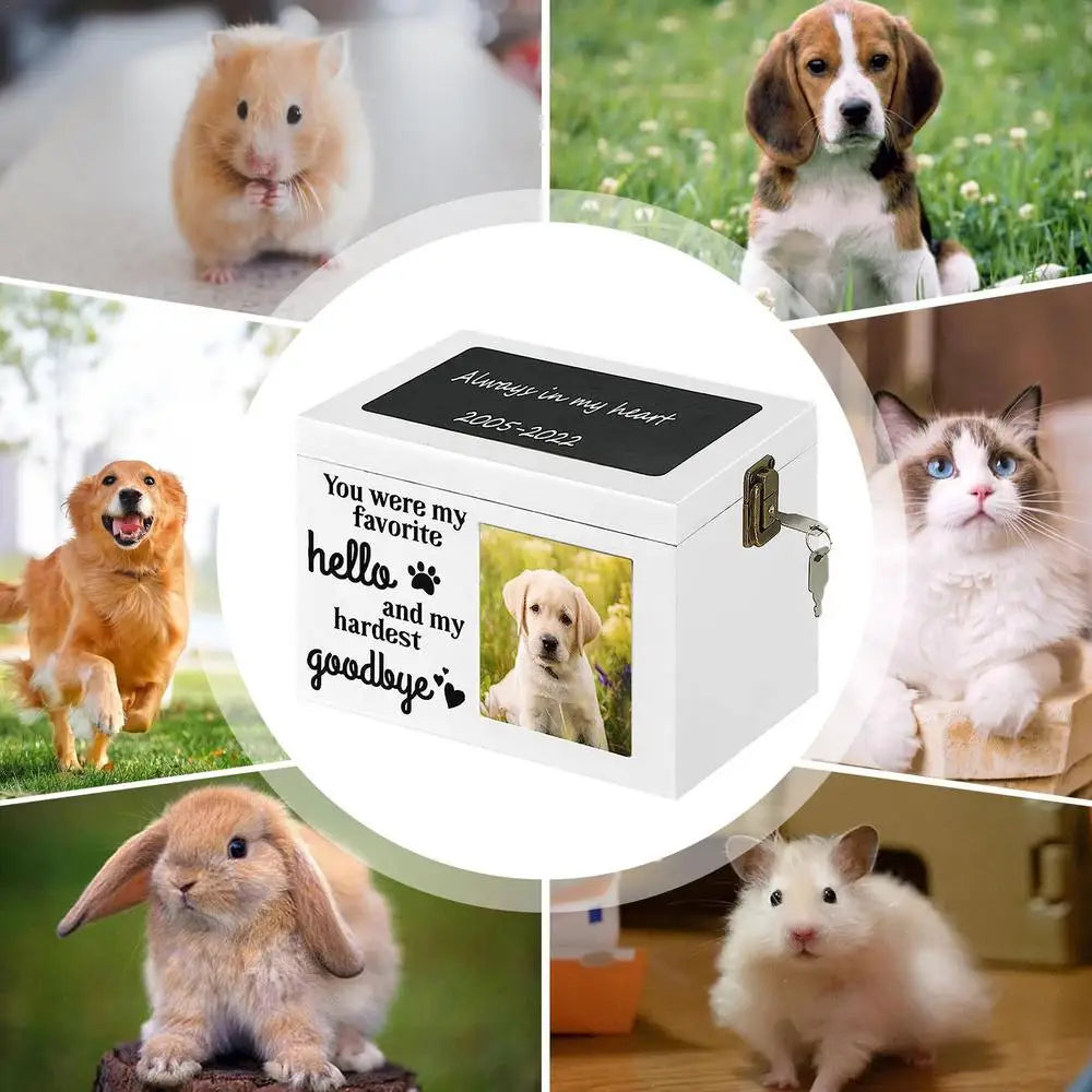 Pet Cremation Box Wooden Photo Frame Memorial Box Large Memorial Urns Pet Ashes Photo Box Dog Urns Pet Cremate Urn For Dog Or