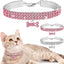 Bling Rhinestones Pet Collar, Adjustable Crystal Diamond Bone Pendant Wedding Collar Cat Dog Small Pet Elastic Necklace Jewelry