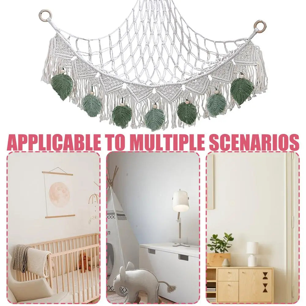 Macrame Toy Hammock Mesh Hammock Plush Toy Organizer Space-Saving Corner Plushies Net Cute Plushie Stuff Animal Holder For Kids