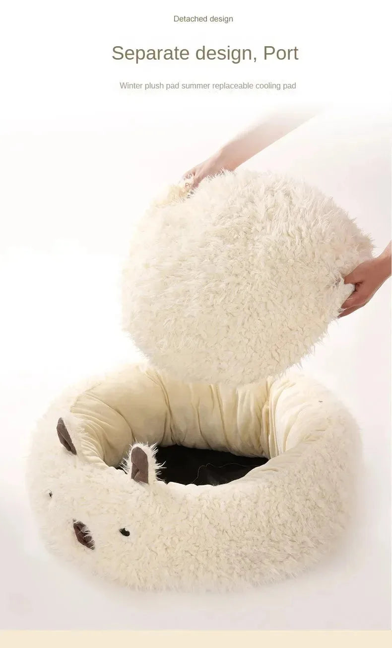 Bed Cats for Winter Warm Houses and Habitats House Accessories Kitten Cushions Beds Dog Puppy Accessory Pet Supplies Mat Goods