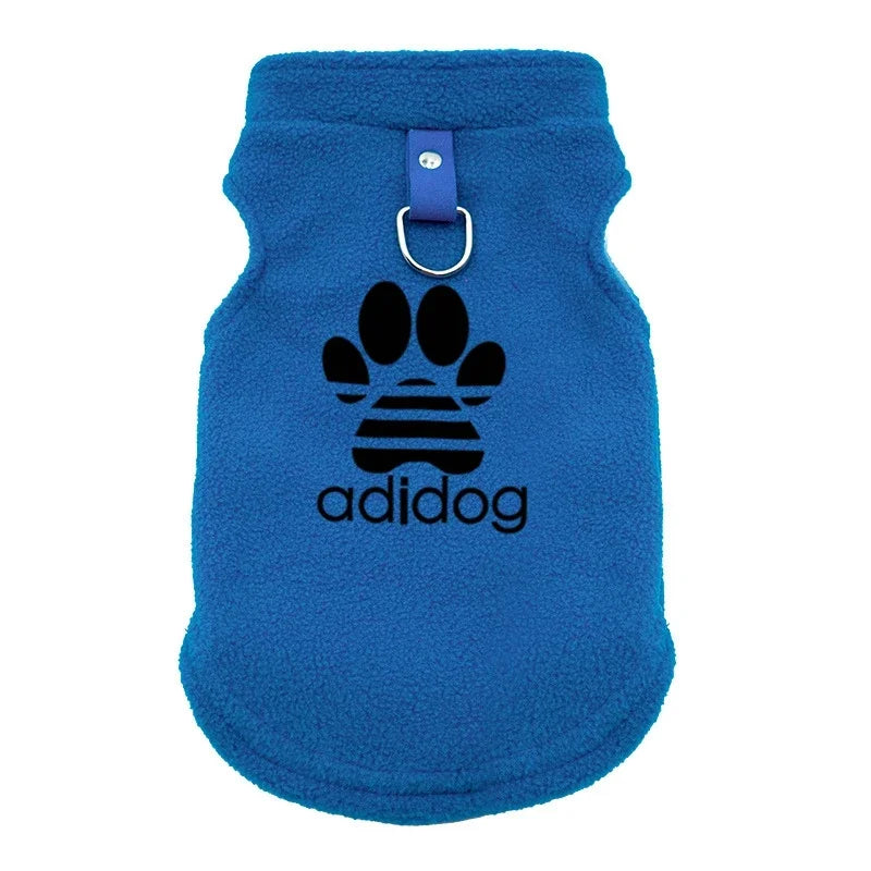 Soft Fleece Dog Clothes for Small Dogs Pull Ring Design Spring Autumn Winter Warm Pet  Pullover French Bulldog Jacket Pug Coats