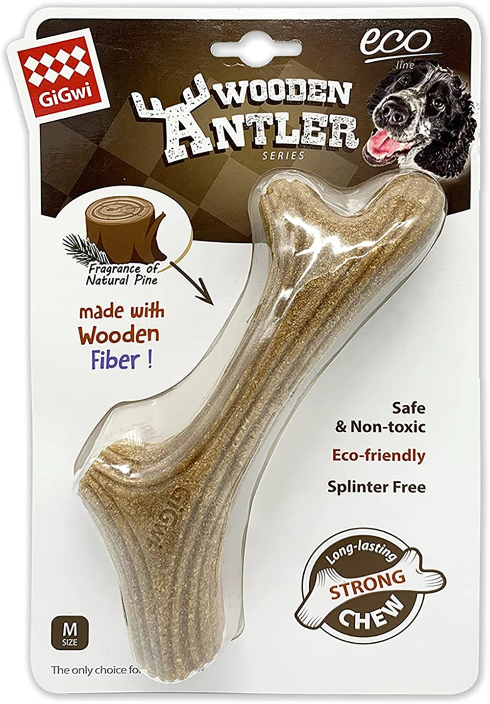 Gigwi Dog Chew Toys Real Wooden Deer Antlers for Aggressive Chewers Large Dog Chewing Indestructible Tough Durable Pet Toys Gift