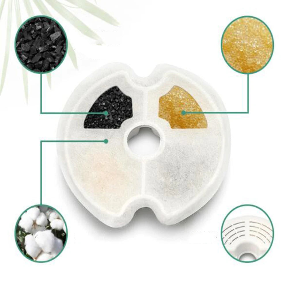 Automatic Pet Water Dispenser Filter Element, Smart Cat and Dog Feeder, Activated Carbon Filter, Lonic Resin Chip, Cotton
