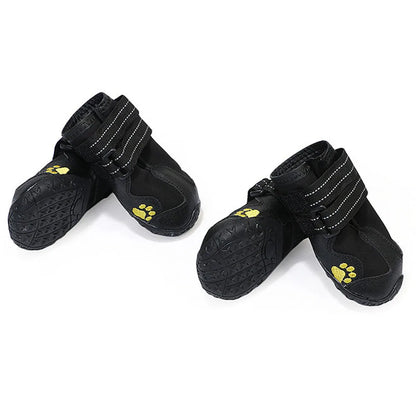 4pcs/set Pet Dog Shoes Reflective Waterproof Dog Boots Warm Snow Rain Pet Booties Anti-slip Socks Footwear For Medium Large Dogs