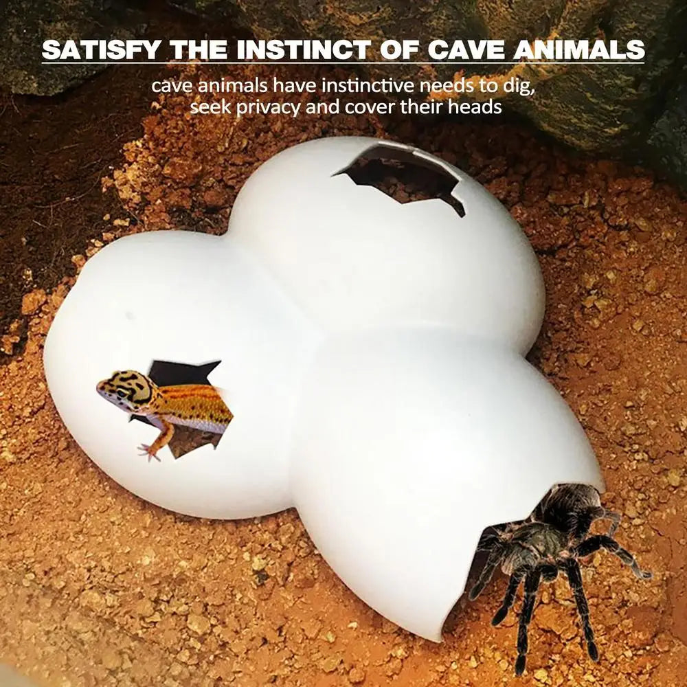 Gecko Hide Egg Shape Reptile Simulation Rock Cave Hideouts, Bearded Dragon Hideout Decorative Ornament for AquariumsTerrariums