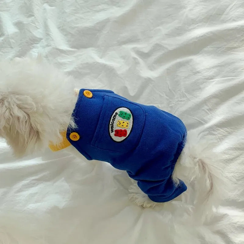 Dog Jumpsuit Summer Puppy Clothes 2024 Cute Pet Rompers Color Block Casual Dog Pants Bichon Pug Chihuahua Suspenders Dog Coat