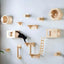 Wall Mounted Cat Climbing Shelves Wooden Furniture Scratcher Jumping Platform Rope Ladder Cat Sleeping and Playing