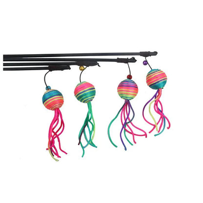 Cat Toy Cat Teaser Sticks Rainbow Rope Funny Cat Stick With Catnip Cat Deboring Interactive Toys Pet Products Funny Cat Stick