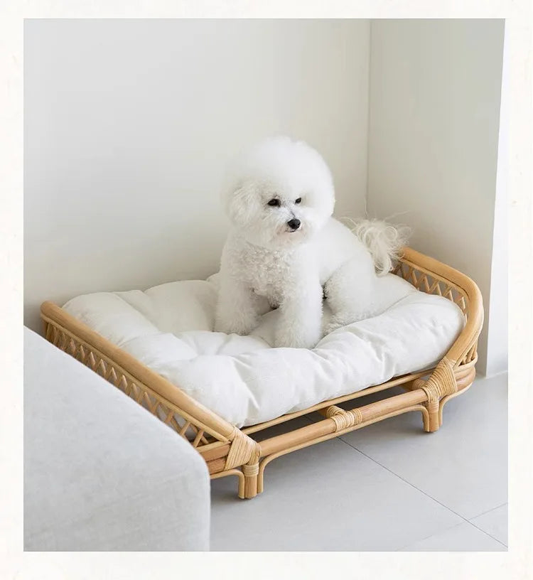 Dog bed universal cat litter pet bed rattan dog bed rattan kennels medium and small dogs winter and summer pet litter