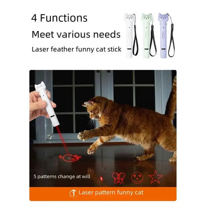 USB Charging Laser Cat Teasing Stick Infrared Laser Light Pattern Projection Cat Toy Pet Supplies Cat Teasing Pen  cat toys