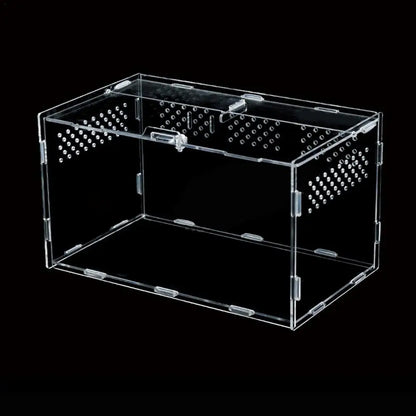 Acrylic Reptile Feeding Box Insect Lizard Spider Breeding Cage Hatching Container All-round Transparent Feeding Box