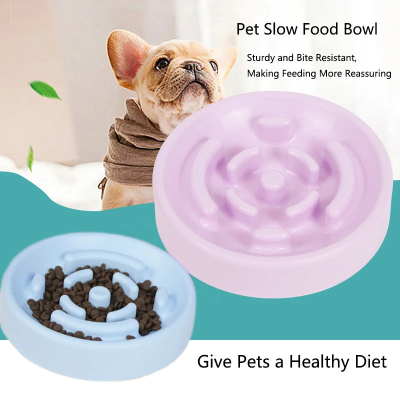 Plastic Dog Cat Slow Food Bowls Non-slip Food Storage Container Pet Feeding Dog Food Bowl Water Bottle For Pets Bowl Feeder Dish