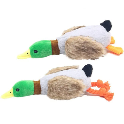 Durable Plush Duck Dog Toy for Aggressive Chewers Pet Mallard Duck Dog Toy Squeaky Plush Puppy Toy for Small Medium Large Dogs