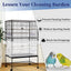 Adjustable Bird Cage Net Cover Birdcage Seed Feather Catcher Soft Skirt Guard Birdcage Nylon Mesh Netting for Round Square Cages