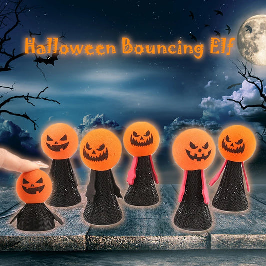 Halloween Pet Cat Toy Bouncing Elf Scary Pumpkin Small Dogs Accessories Funny Interactive Pet Supplies Spring Small Puppy Doll