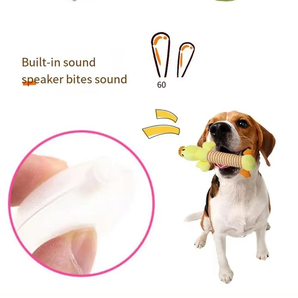 Pet Toys Cute Pet Chewing Teething Toys Cartoon Embroidery Bite-resistant Decompression Duck Pig Elephant Sounding Toys