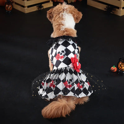 Halloween Dog Dress Pet Dog Costume Skull Funny Dog Clothes Lace Skirt Chihuahua Yorkie Clothing Puppy Party Festival Apparel