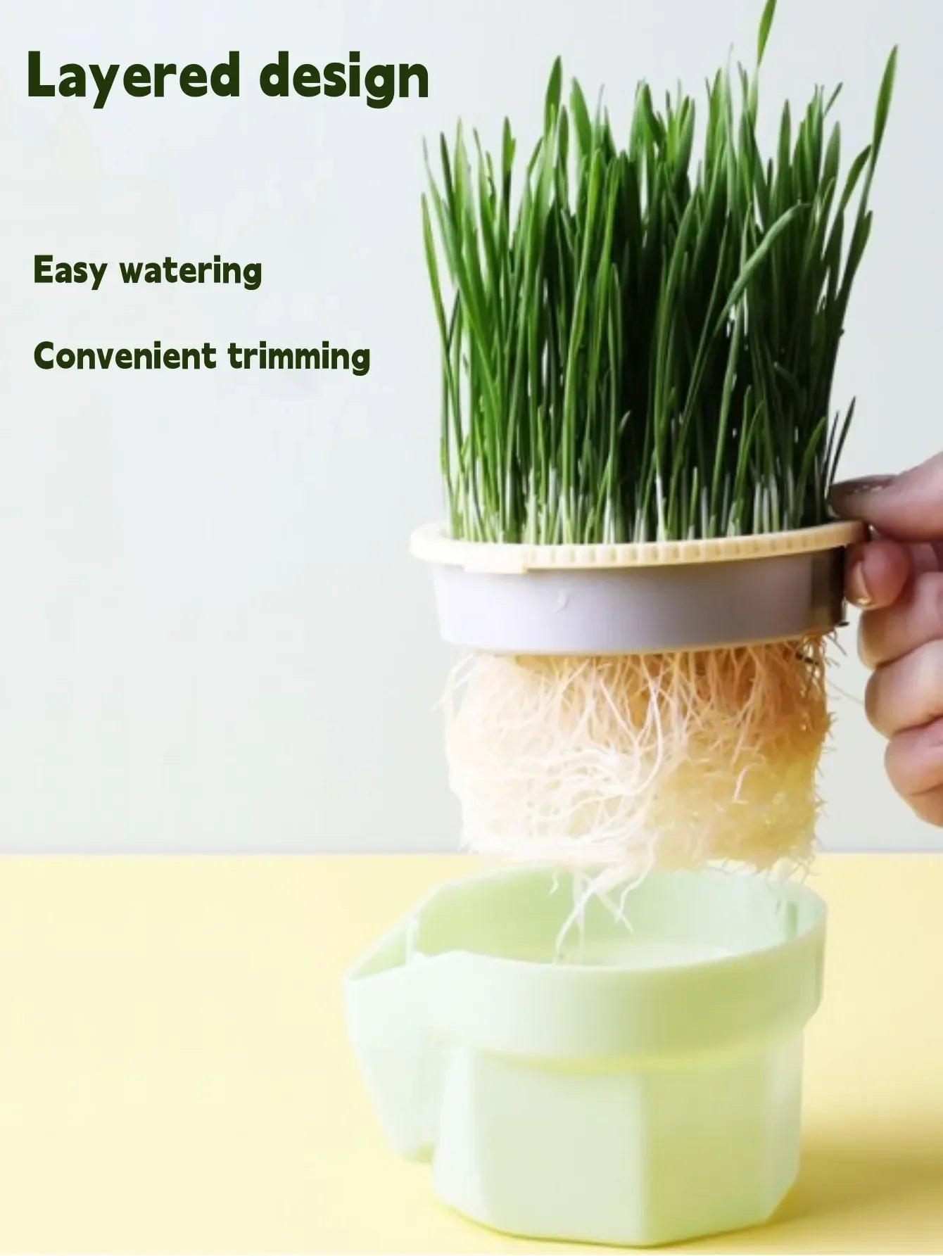 Hierarchical Design Cat Grass Cultivation Cup with Soilless Cultivation Reusable Catnip Growing Container Seed Germination Tray