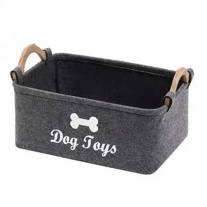 A Cat and Dog Toy Storage Box with Various Styles and Types, Made of Felt and Does Not Fade.