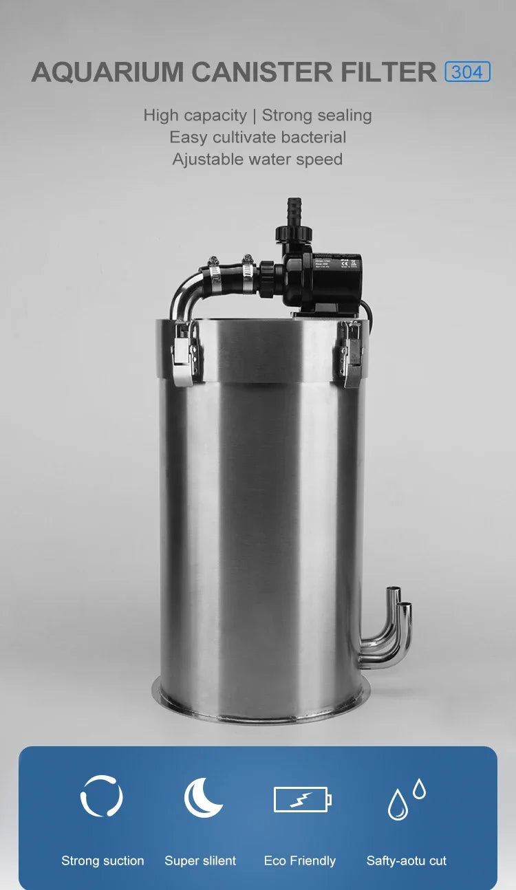Premium Quality Aquarium Canister Stainless Steel Pro External Canister Filter ADA Style Fish Tank Filter Bucket filtro acuario