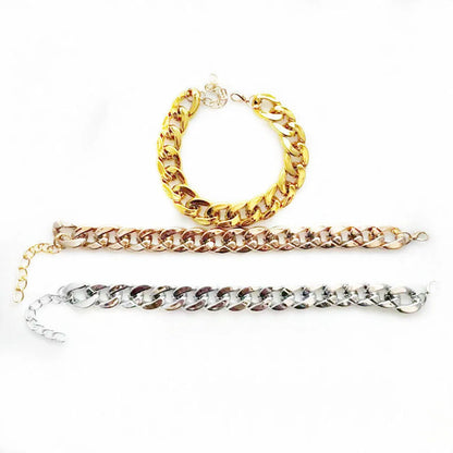 Gold Pet Cat Dog Collar Adjustable Light Plastic Small Dog Cuban Link Collar for Bulldog Puppy Necklace Pet Apparel Accessories