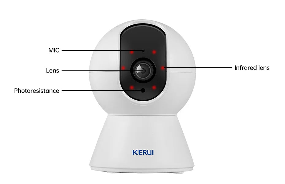 KERUI WiFi IP Pets Camera Home Security Dog Cats Camera Tuya Smart 4K 8MP HD Video Night Vision Surveillance AI Alerts Mini Cam
