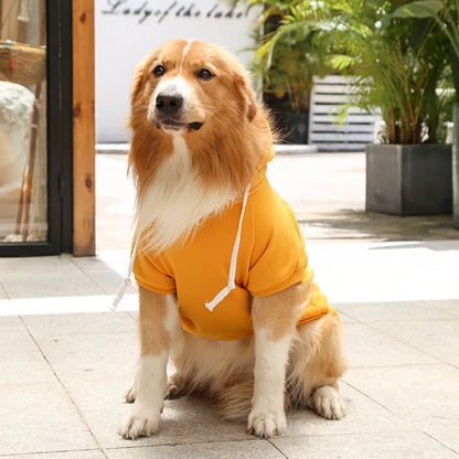 Warm Dog Clothes for Large Dogs Winter Pet Fleece Coat Sport Sweatshirt Hoodies with Snacks Pocket Gold Retriever Husky Apparel