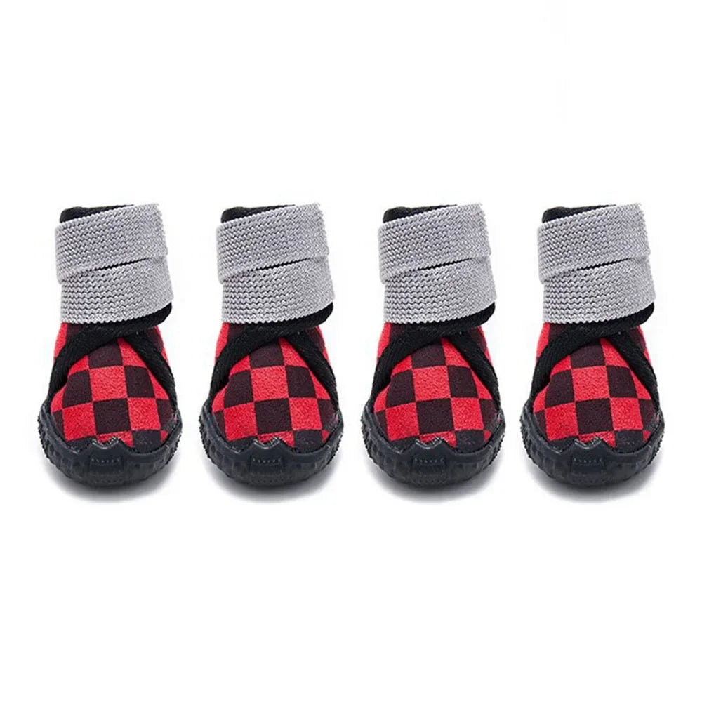 Pet Shoes Waterproof Non Slip Puppy Snow Booties for Small Dogs Chihuahua Boots for Winter Tiny Cat Shoes for Cold Weather 4pcs