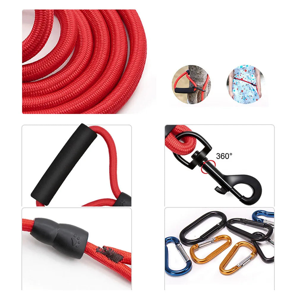 Dog Check Cord 5M 10M Leash Floatable Extra Long Pet Dog Training Rope with Soft Handle for Camping Playing Backyard Beach Lake