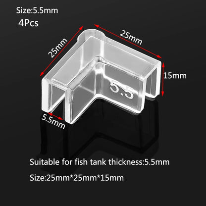 4pcs 5/6/8/10/12/15mm Transparent Anti-collision Fish Tank Corner Protector Adhesive Free Protective Cover Aquarium Accessories