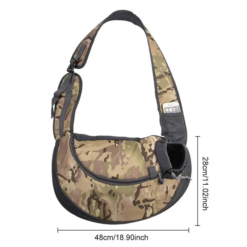 Dog Cat Sling Carrier Breathable Crossbody Puppy Carrying Purse Bag Thick Padded Adjustable Shoulder Strap Sling Bag Carrier For