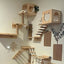 Wall Mounted Cat Climbing Cat Tree Cat Stairs Frame Wooden Cat Jumping Platform Cat Ladder Scratching Post Rest and Playing