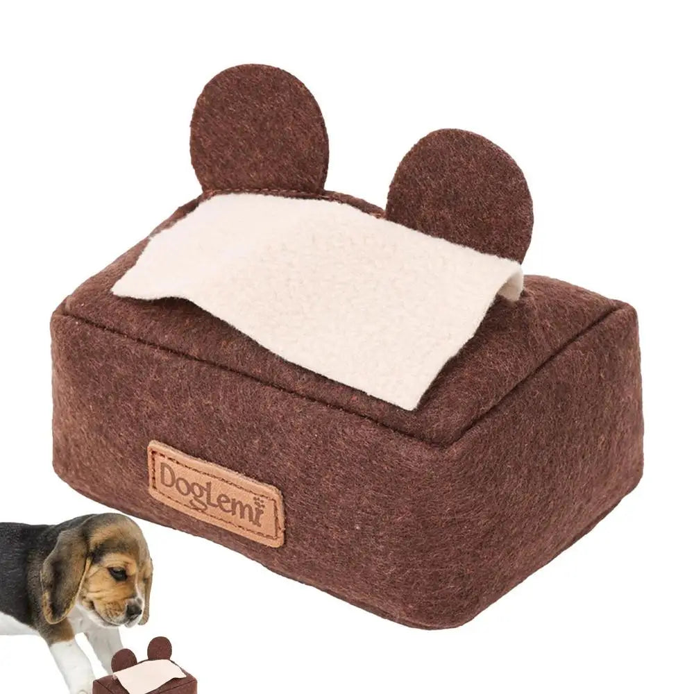 Pet Interactive  Puzzle Toys Encourage Natural Foraging Skills Portable Pet Snuffle Tissue Box Toy Slow Feeder Training Toy